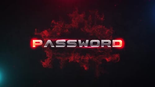Futuristic Red Glowing PASSWORD Text Reveal