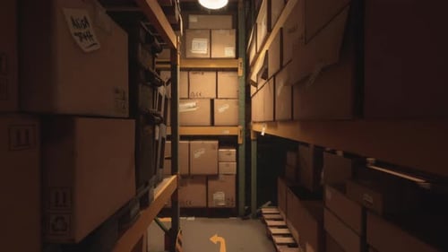 Interior of a Warehouse Storage of Retail Shop
