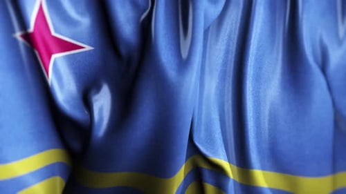 Wehende Flagge von Aruba