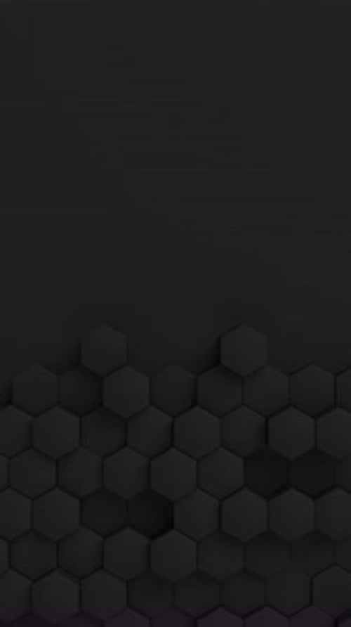 Black Hexagons with Random Size Move and Grow Loop A Place for Text on the Left Abstract 3d Render