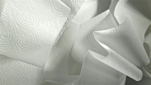 Close Up of White Textured Paper Towels