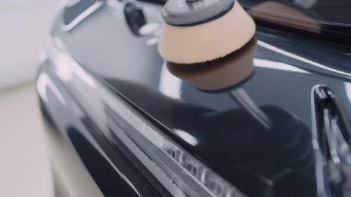 Close Up of the Application Detailing the Polishing of the Car
