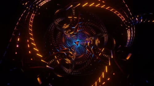 Belle animation colorée avec lumière de géométrie sacrée