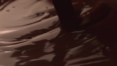 Pouring Rich Melted Chocolate Delicious Dessert