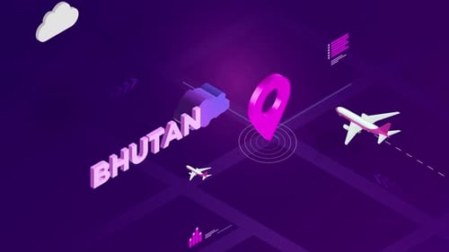 Modern Isometric Travel Destination Map Pin Animation