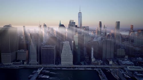 Enjoy the Sunrise View of Downtown Manhattan and the Iconic New York City Skyline