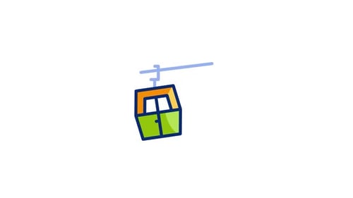 Cartoon Style Cable Car Travel Animation