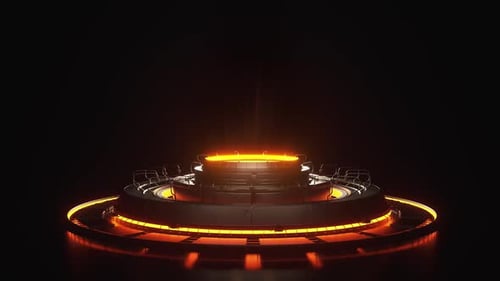 Futuristic molten core reactor with glowing energy rising in dark space