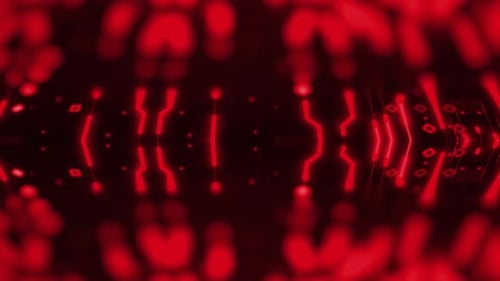 Red Glowing Futuristic Circuit Board Background Loop