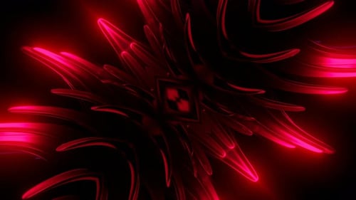 Red Neon Abstract Flowing Motion Background Loop