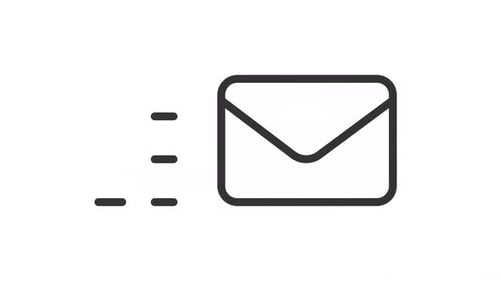 Animated letter flying line icon