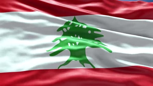 Realistic Waving Flag of Lebanon Animation