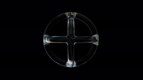 Esfera alámbrica brillante giratoria transparente en 3D con efecto de dispersión, colores del arcoíris, vidrio reflectante