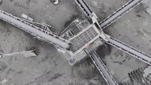 Aerial View of Gravel Quarry Processing Plant
