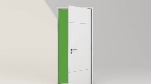 Modern Green Door in Minimalist Interior