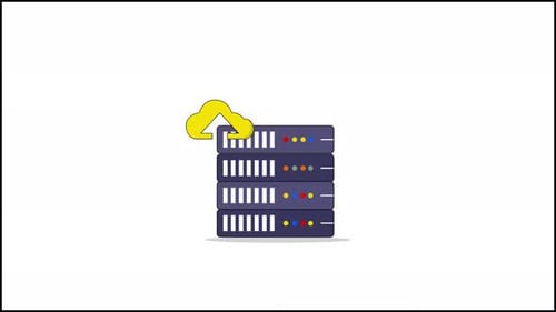 4K Data Server Upload Animation Video