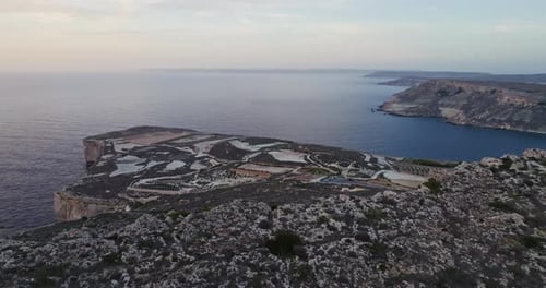 Aerial View of the Nature Landscape of the Seashore on the Island of Malta