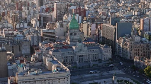 Buenos Aires Metropolis Aerial Perspective Urban Sprawl and City Life Captured From Sky Bird's Eye