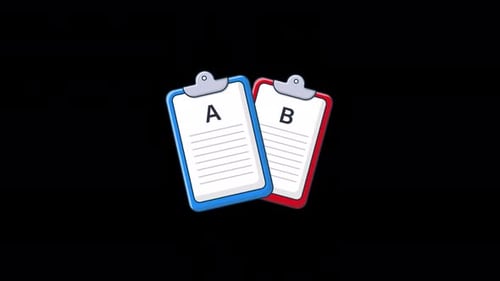 Animierte Zwischenablage mit Plan A und B. Plankonzeptvideo - transparent