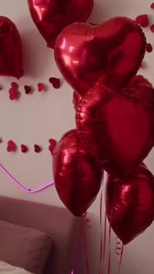 Romantic Red Heart Balloons Decoration for Celebrations