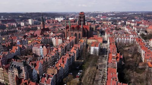 Aerial View of Gdansk City in Poland