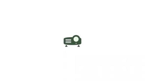 Vídeo de animación del icono del símbolo del proyector