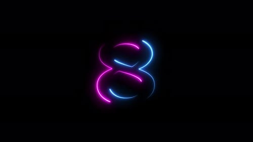 Neon Glowing Numbers Countdown Animation