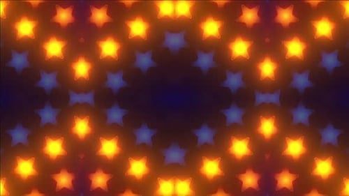 Dynamic glowing star patterns pulse with vibrant energy on dark background