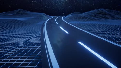 Highway road with digital space