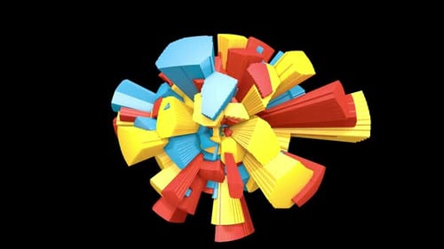 Verpixelte mehrfarbige Kugelanimation