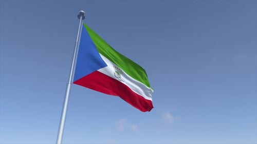 Equatorial Guinea Flag Waving Seamless Loop Animation