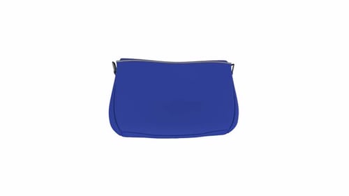 Blue Handbag rotating in loop on white background