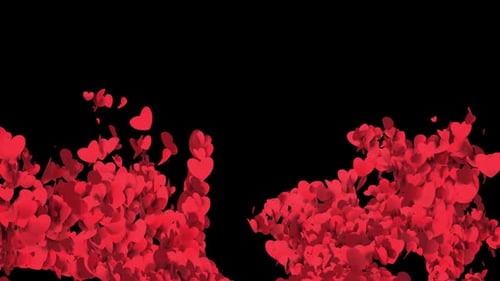 Fluid Hearts Background Loop with Alpha