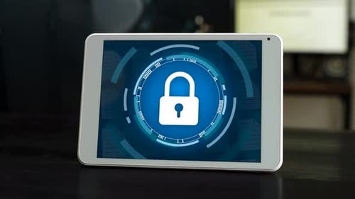 Private data storage and file protection. Server with encrypted data and secure access.