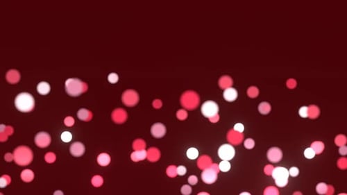 Red Glitter Particles and Bokeh Background Animation with Flying Light Effects.