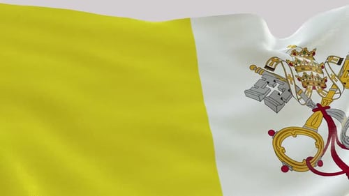 Vatican City Flag Waving Seamless Loop Animation