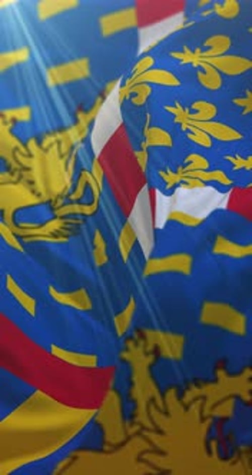 Bastille Day Waving Flag with Fleur-de-lis Animation