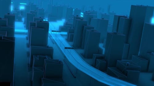 Edificios de ciudades tecnológicas 4K
