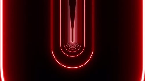 Infinite Red Neon Light Tunnel Loop Animation