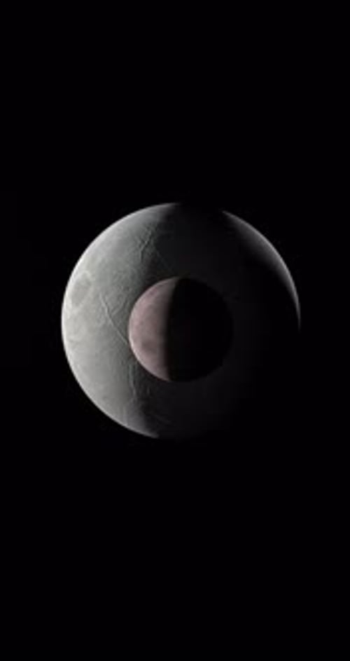 Realistic 3D Planet and Moon Rotating in Space