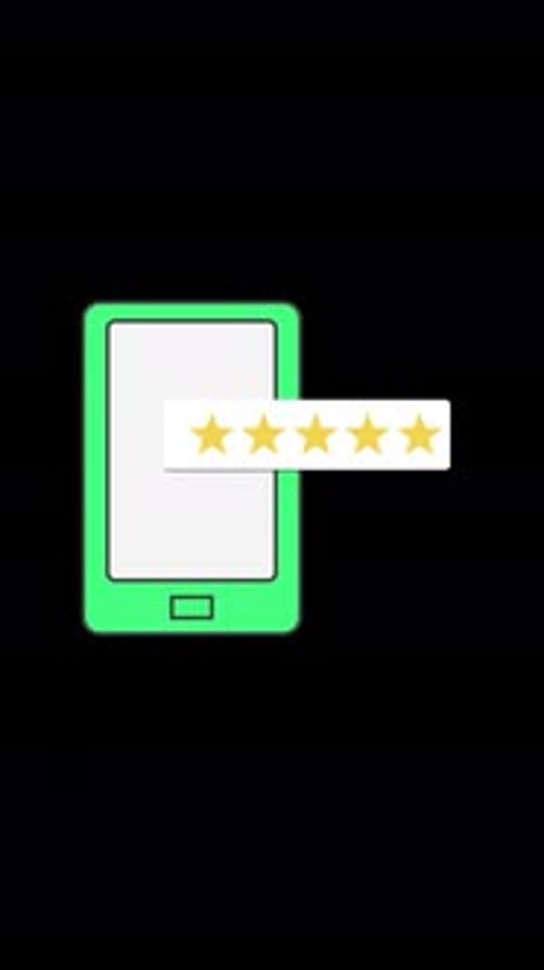 Smartphone Star Rating Animation Flat Design