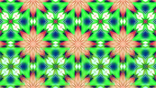 Vibrant Abstract Floral Kaleidoscope Pattern Animation
