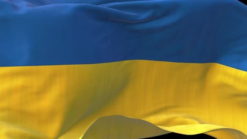 Realistic Waving Ukraine Flag Loop Animation