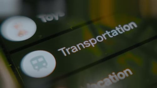 Categoria de transporte no aplicativo Money Manager para rastrear despesas e orçamento