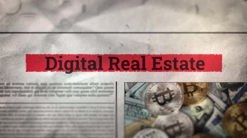 Digital Real Estate Title On Digital Newspaper