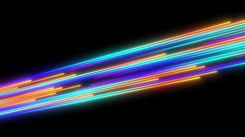 Abstract background with neon light lines glowing