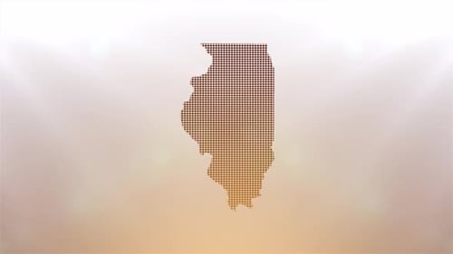 Illinois State Map Digital Pixel Reveal