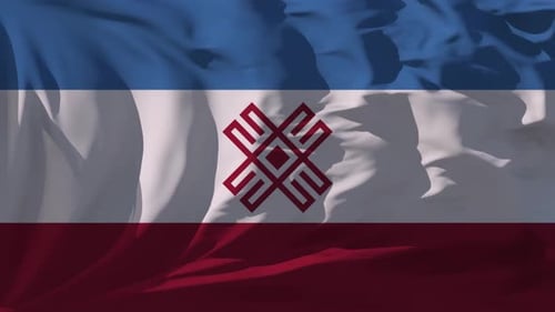 Dynamic Waving Flag Animation with Abstract Geometric Symbol