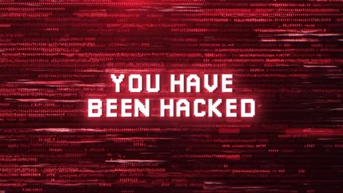 You Have Been Hacked Glitch Screen – Red Cybersecurity Breach Animation Background - HD
