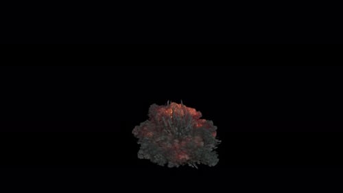 Explosion massive sur fond transparent